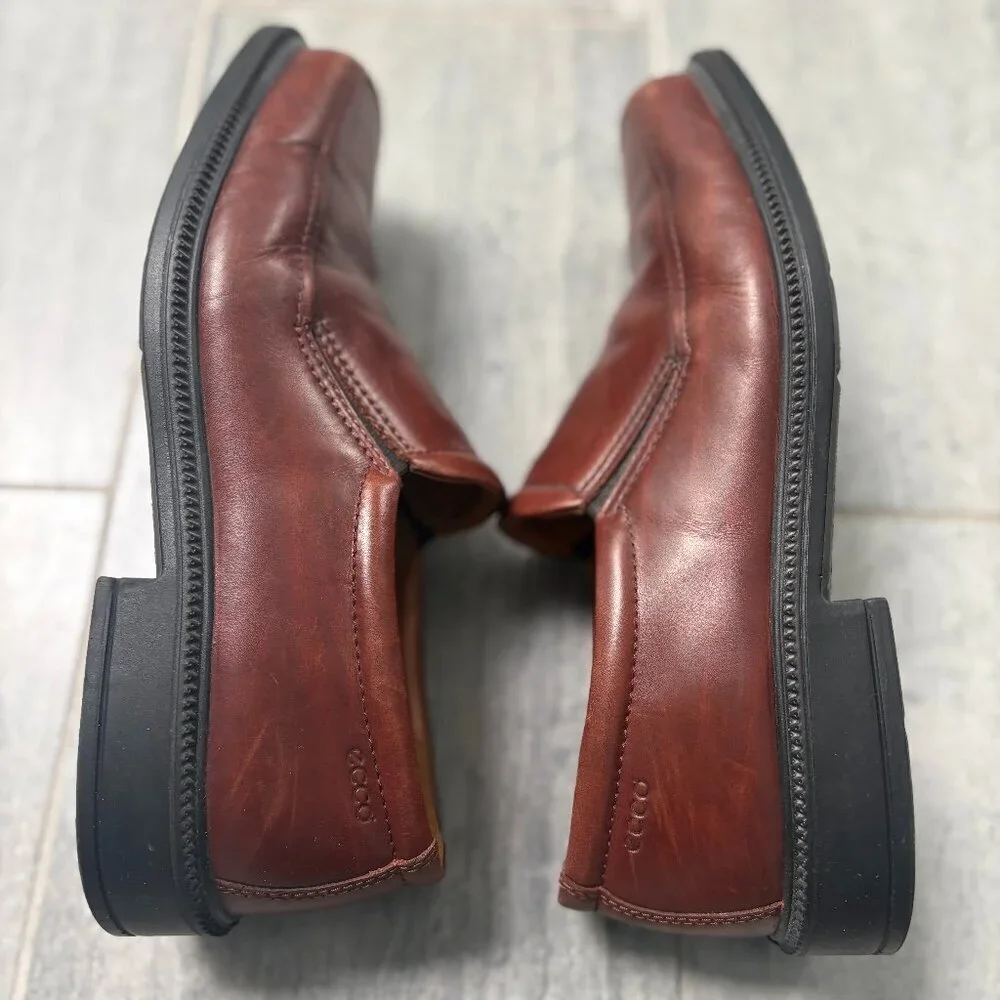 Ecco Leather Slip-On Loafers Light Brown Dress Casual Shoes Size EU 43/US 9-9.5
